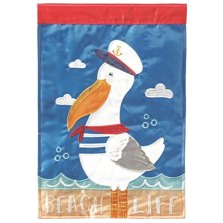 29 X 42 In Pelican Beach Life Polyester Flag Large